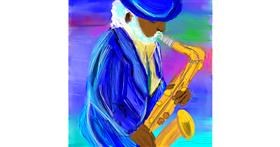 Drawing of Saxophone by KayXXXlee