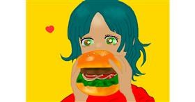 Drawing of Burger by Lilisa