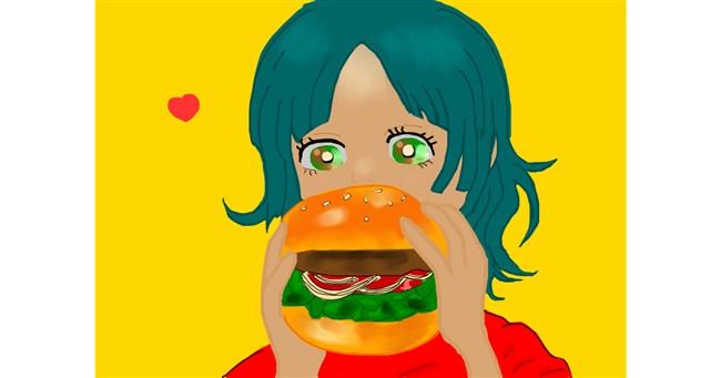 Drawing of Burger by Lilisa