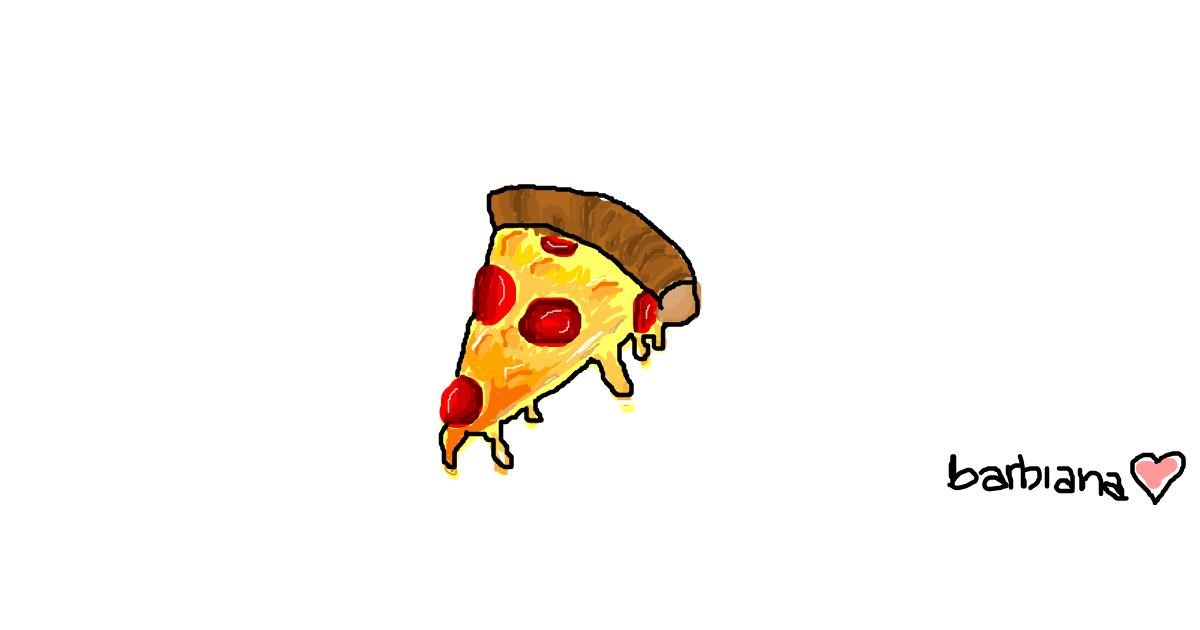 Drawing of Pizza by barbiana