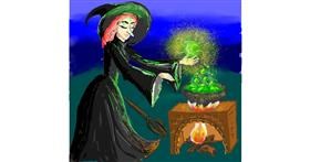 Drawing of Witch by Andromeda