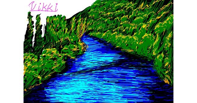 Drawing of River by Vikki