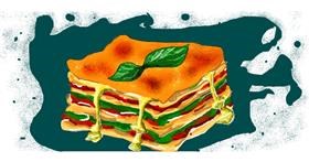 Drawing of Lasagna by André Mota