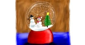 Drawing of Snow globe by Sara