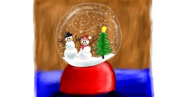 Drawing of Snow globe by Sara