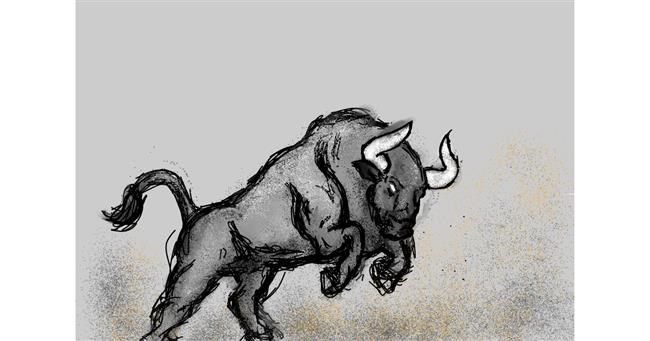 Drawing of Bull by Dada