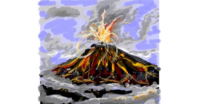Drawing of Volcano by shinkinoko