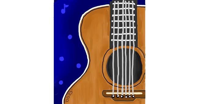 Drawing of Guitar by GreyhoundMama