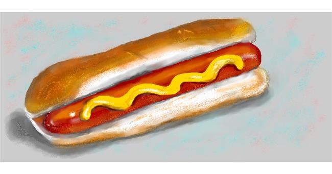 Drawing of Hotdog by Debidolittle