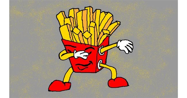 Drawing of French fries by Dara