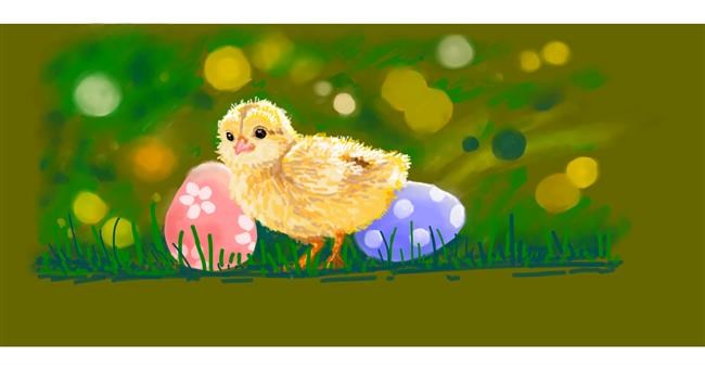 Drawing of Easter chick by shiNIN
