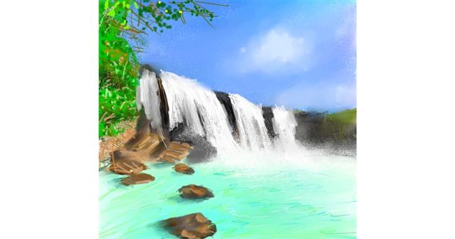 Drawing of Waterfall by Muni