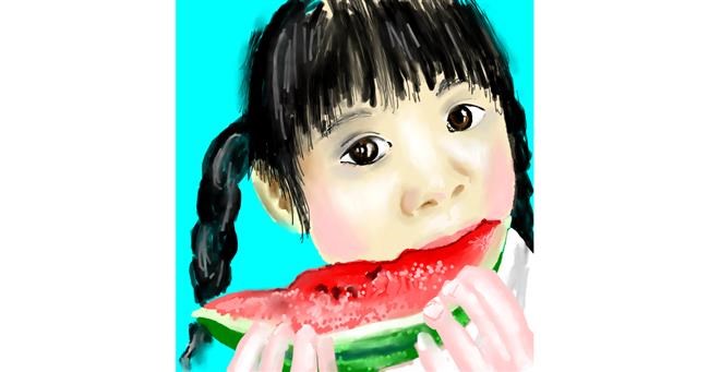 Drawing of Watermelon by ⋆su⋆vinci彡