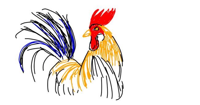 Drawing of Rooster by Marta
