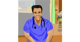 Drawing of Doctor by Joze