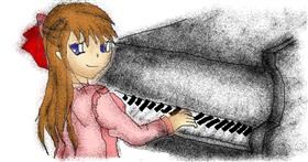 Drawing of Piano by Stephanie
