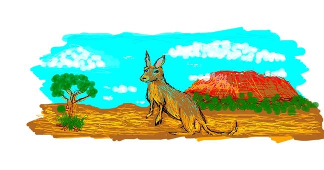 Drawing of Kangaroo by 7y3e1l1l0o§