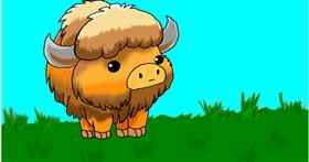 Drawing of Bison by InessA