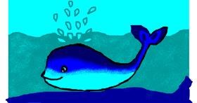 Drawing of Whale by TRIPPYHIPPEX