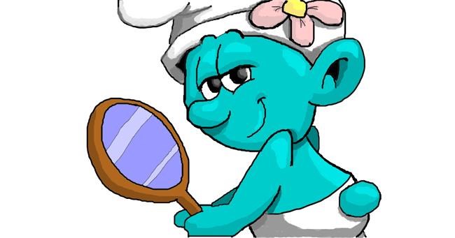 Drawing of Smurf by bjorn
