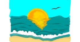 Drawing of Beach by Jennifreis