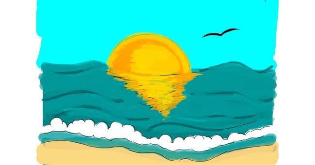Drawing of Beach by Jennifreis