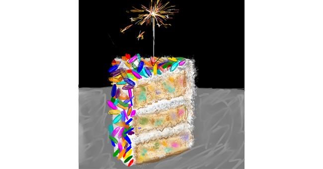 Drawing of Birthday cake by KayXXXlee