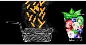 Pommes frittes-Zeichnung von Eclat de Lune