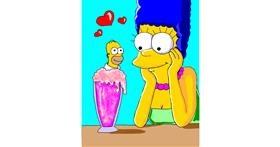 Drawing of Marge Simpson by MEL