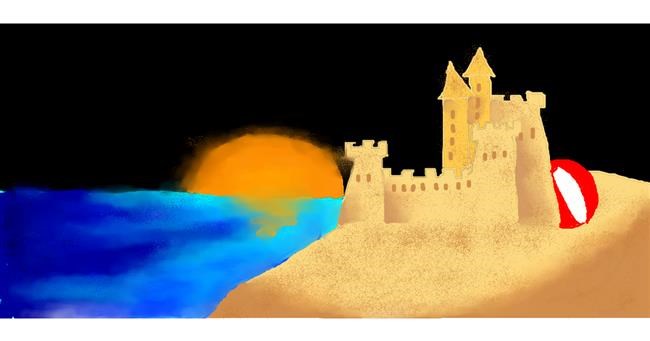 Drawing of Sand castle by Strider