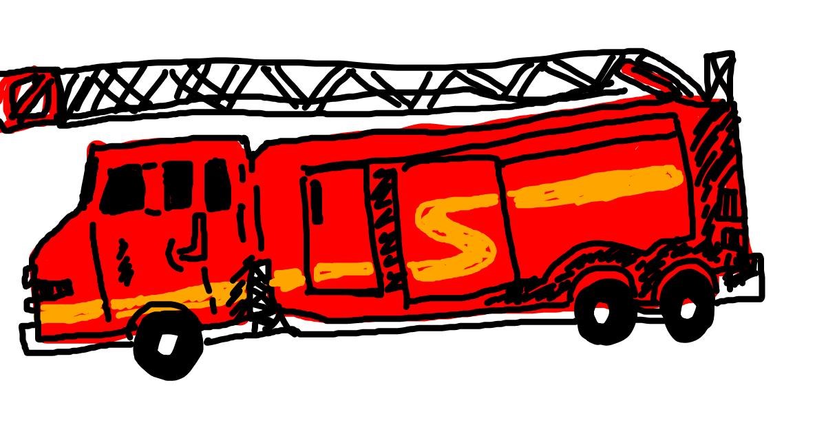 Drawing of Firetruck by Ash