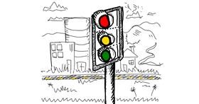 Drawing of Traffic light by Zaza