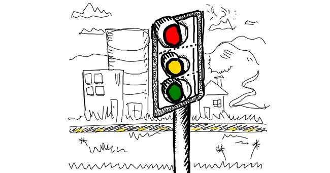Drawing of Traffic light by Zaza