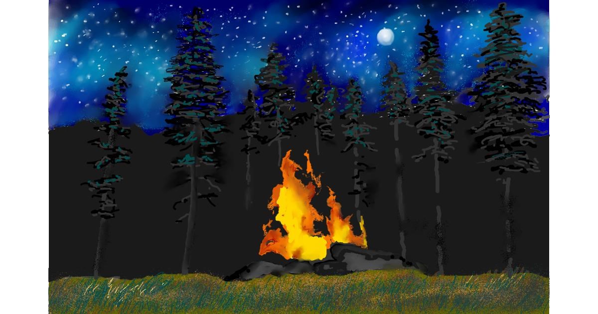 Drawing of Campfire by GJP