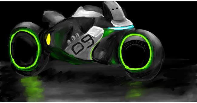Drawing of Motorbike by Mia