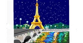 Drawing of Eiffel Tower by GJP