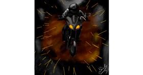 Motorrad-Zeichnung von Pizza Margherita 🍕