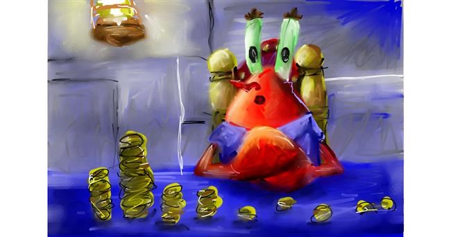 Drawing of Mr. Krabs (spongebob) by Mia