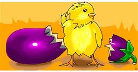 Drawing of Eggplant by Swimmer 