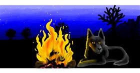 Drawing of Campfire by Sumafela