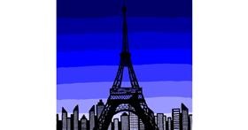 Drawing of Eiffel Tower by Joze