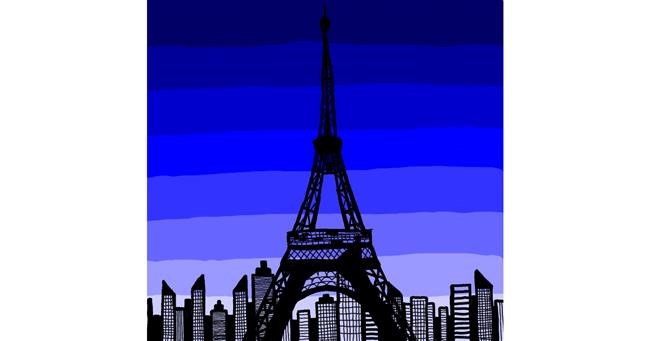 Drawing of Eiffel Tower by Joze