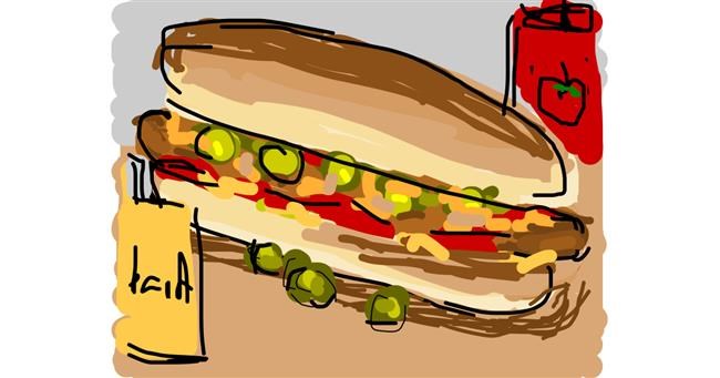 Drawing of Hotdog by Firsttry