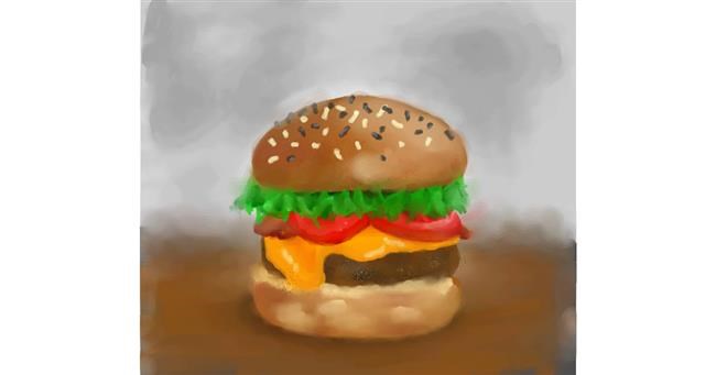 Drawing of Burger by Iris