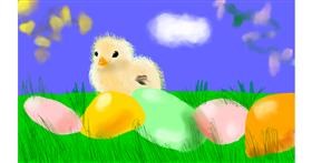 Drawing of Easter chick by Arya