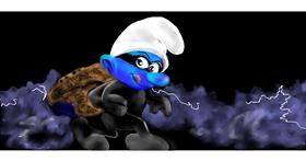 Drawing of Smurf by Chaching