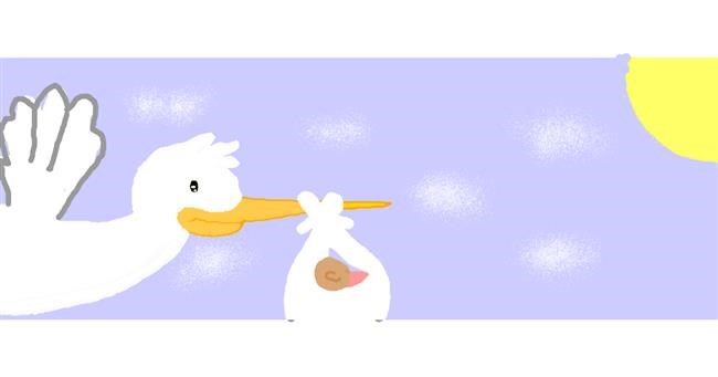 Drawing of Stork by Caitlyn