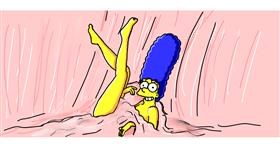 Drawing of Marge Simpson by Luna