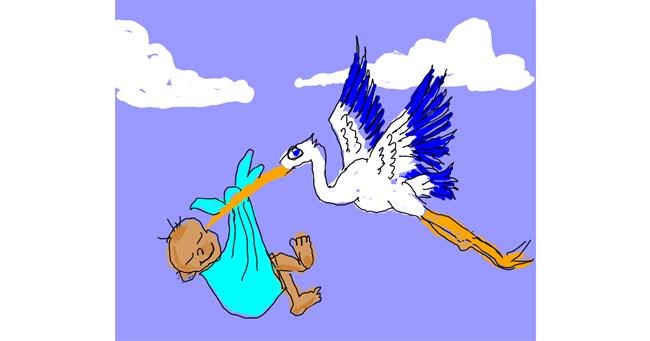 Drawing of Stork by Cherri