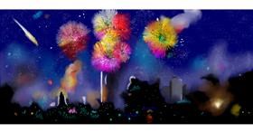 Drawing of Fireworks by Chaching